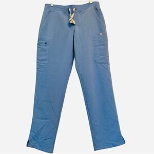 NWOT Figs Yola Scrub Pants Ceil Blue PO #3391 Size Medium Petite MP